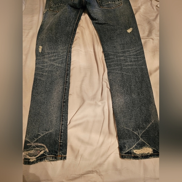 Cult of Individuality distressed slim rocker jeans. Japanese Seldevege denim. - Picture 9 of 9